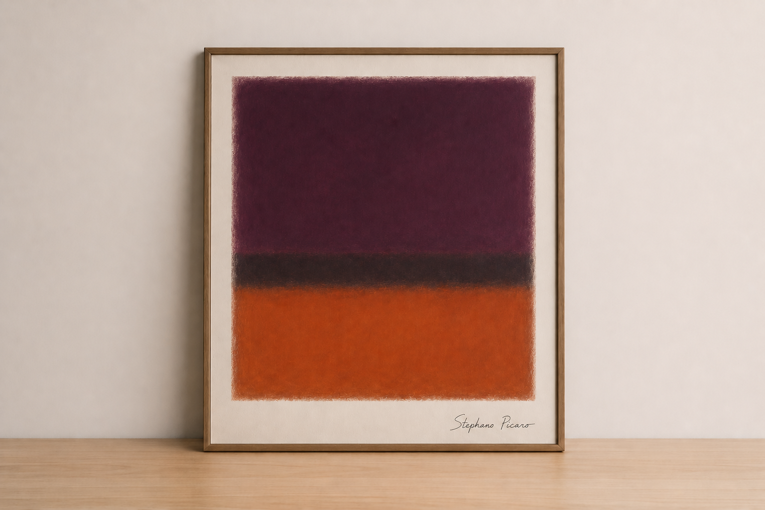 Abstract art framed in natural light