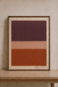 Abstract art on minimalist shelf
