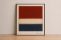 Abstract color-field art in minimal setting