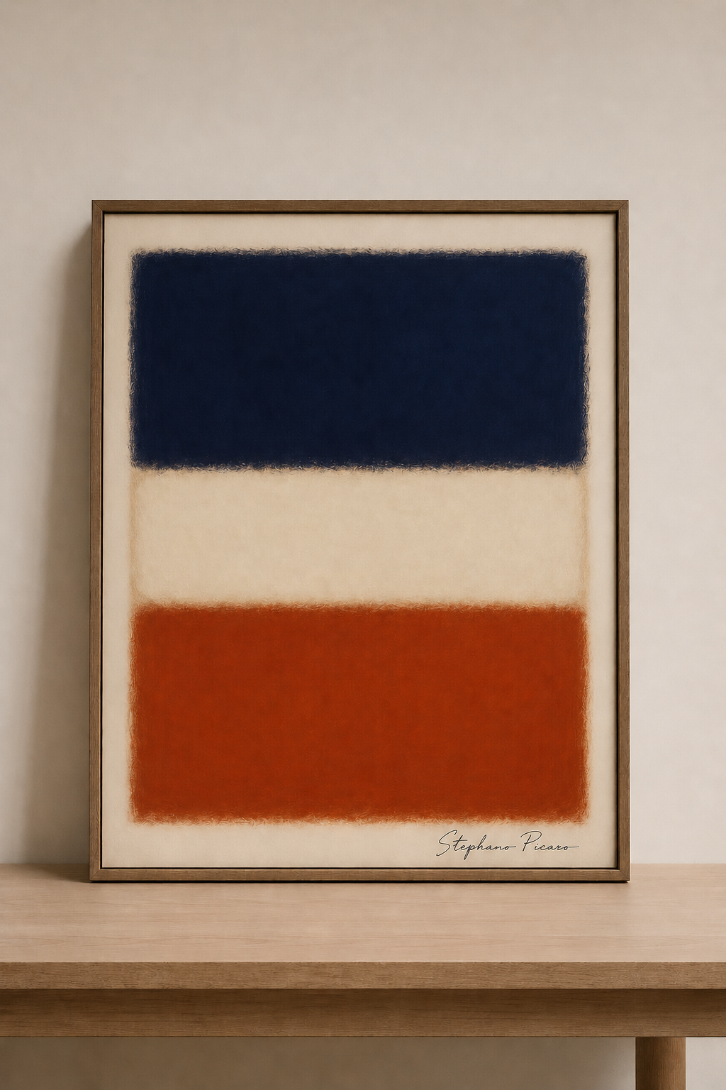Abstract painting in minimalist interior