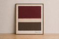 Minimalist art on wooden tabletop