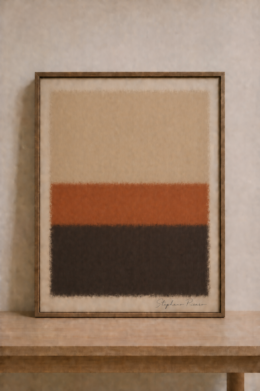 Minimalist gallery with abstract art