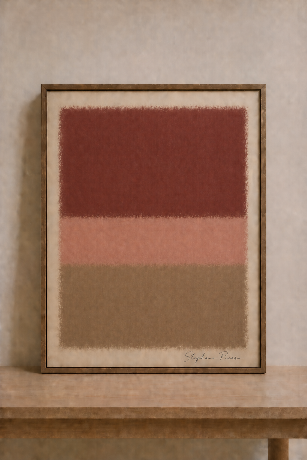 Minimalist gallery with abstract painting